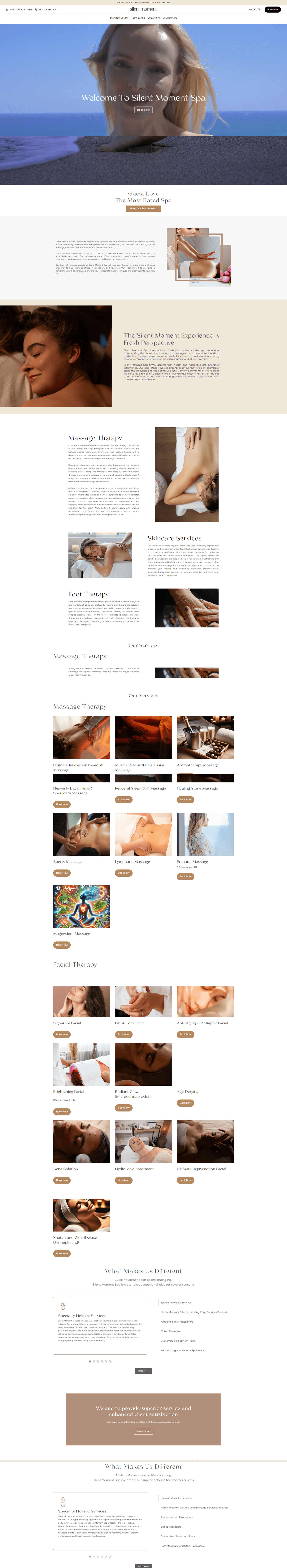 Silent Moment Spa Website